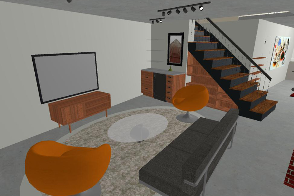 digital design of a living room for client's perspective